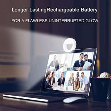 Selfie Ring Light, XINBAOHONG Rechargeable Portable Clip-on Selfie Fill Light with 48 LED for Smart Phone Photography, Camera Video, Girl Makes up (White, 48LED)