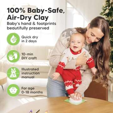 Baby Hand and Footprint Kit - Personalized Baby Foot Printing Kit for Newborn - Baby Footprint Kit for Toddlers - Baby Keepsake Handprint Kit - Baby Handprint Ornament Kit (Multi-Colored)