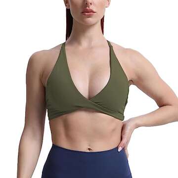 Aoxjox Women's Workout Sports Bras Fitness Backless Padded Sienna Low Impact Bra Yoga Crop Tank Top ...