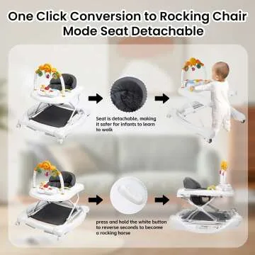 5-in-1 Baby Walker for Infants with Adjustable Features