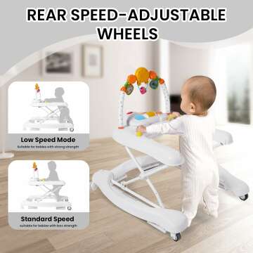 5-in-1 Baby Walker for Infants with Adjustable Features