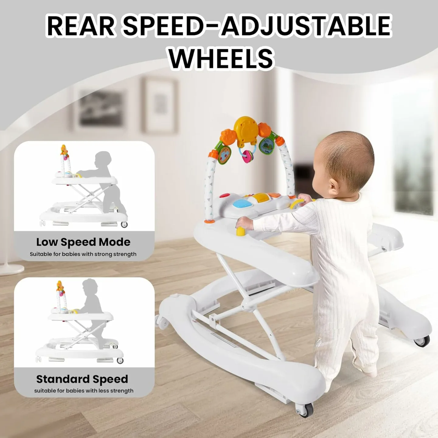 5-in-1 Baby Walker for Infants with Adjustable Features
