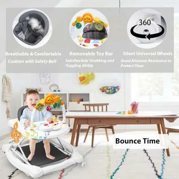 5-in-1 Baby Walker for Infants with Adjustable Features