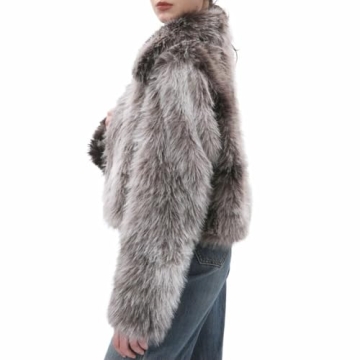 Amazhiyu Faux Fur Cropped Winter Jacket - Stylish & Warm