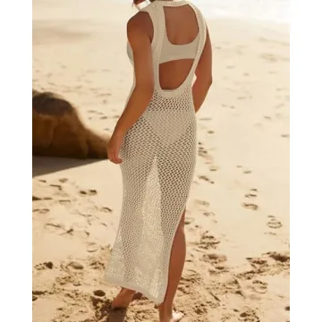 Sexy Backless Crochet Cover-Up Dress Women Swimwear Essential