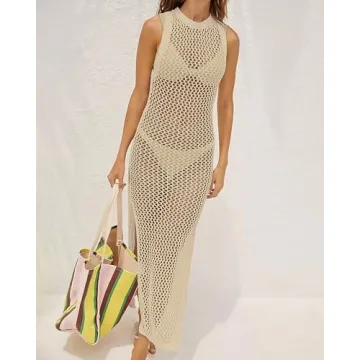 Sexy Backless Crochet Cover-Up Dress Women Swimwear Essential