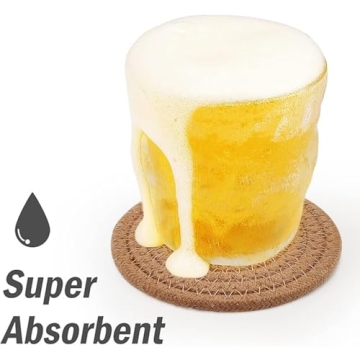 ABenkle Super Absorbent Handmade Woven Coasters Stylish Durable