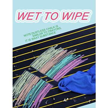 Non-toxic Dustless Chalk for Kids in Holder - 12PCS Colored Art Tool