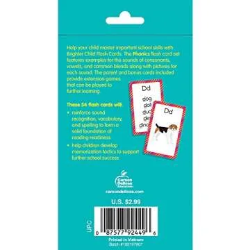 Carson Dellosa Phonics Flash Cards for Kids Ages 4-8, Sound Recognition Skills With Vowels, Consonan...