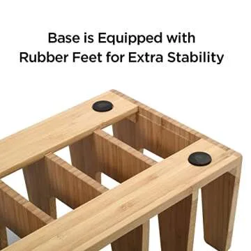 MobileVision Bamboo Pot Lid Holder Organizing Kitchen Essentials