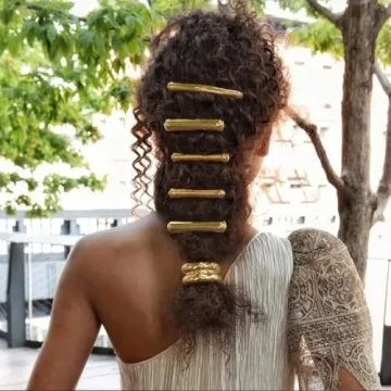 Elegant Metal Hair Ties Set - Gold Cuff Hair Accessories