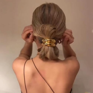 Elegant Metal Hair Ties Set - Gold Cuff Hair Accessories