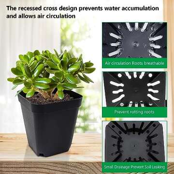 RooTrimmer 90 Pack Square Nursery Pots for Seed Starting