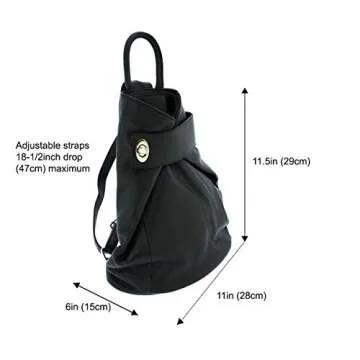 Fioretta Italian Genuine Leather Top Handle Backpack Purse Shoulder Bag Handbag For Women