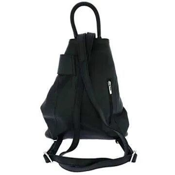 Fioretta Italian Genuine Leather Top Handle Backpack Purse Shoulder Bag Handbag For Women