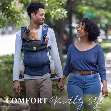 LÍLLÉbaby Serenity 6-in-1 Ergonomic Baby Carrier, Newborn to Toddler, Lumbar Support with Convertible Tote, Indigo
