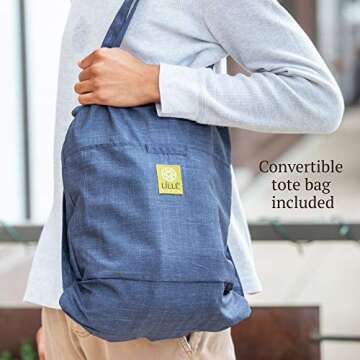 LÍLLÉbaby Serenity 6-in-1 Ergonomic Baby Carrier, Newborn to Toddler, Lumbar Support with Convertible Tote, Indigo