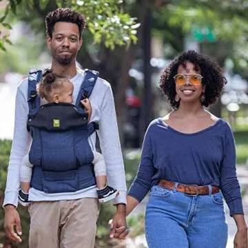 LÍLLÉbaby Serenity 6-in-1 Ergonomic Baby Carrier, Newborn to Toddler, Lumbar Support with Convertible Tote, Indigo