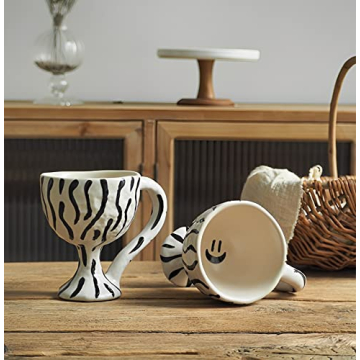 Unique Ceramic Coffee Mug with Zebra Striped Design