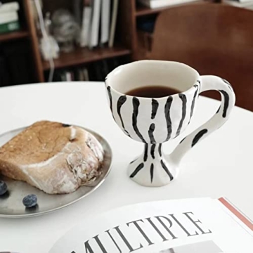 Unique Ceramic Coffee Mug with Zebra Striped Design