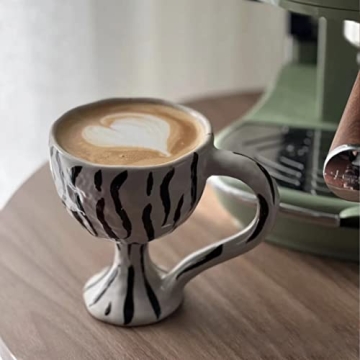 Unique Ceramic Coffee Mug with Zebra Striped Design