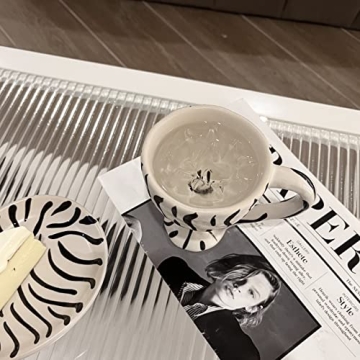 Unique Ceramic Coffee Mug with Zebra Striped Design