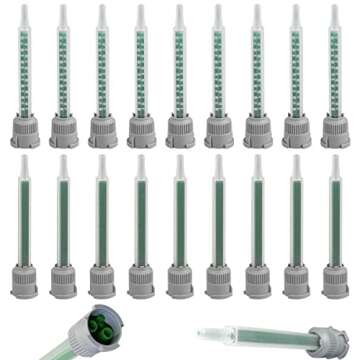 20 Pieces Epoxy Adhesive Mixing Nozzle Tip Resin Mixer Adhesive Gun Applicatior for 50ml/1.7oz(1:1Ratio)