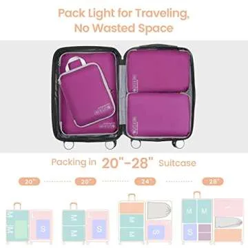Cambond Compression Packing Cubes for Travel Women - Travel Bags Luggage Organizers Travel Essentials Compression Cubes for Travel Carry on Suitcases