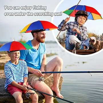 12 Pcs Colorful Rainbow Umbrella Hats for All Ages