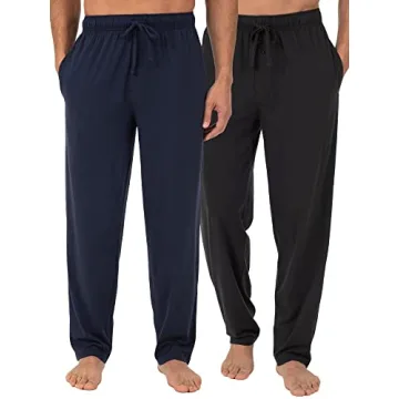 Fruit of the Loom Extended Sizes Jersey Knit Sleep Pant 2-Pack - Black/Navy