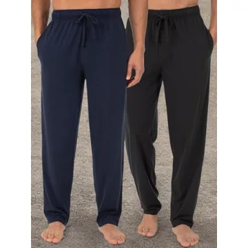 Fruit of the Loom Men's Sleep Pant 2-Pack in Black/Navy
