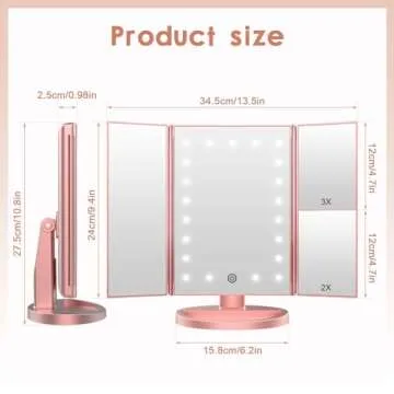 WEILY Lighted Makeup Mirror with 21 LED Lights and USB Charging