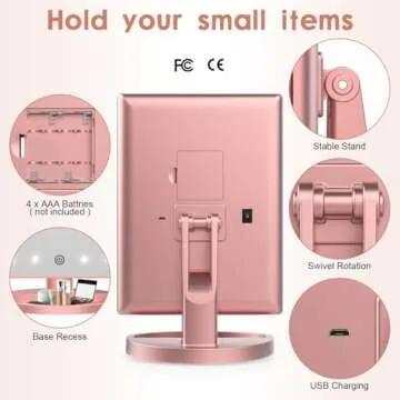 WEILY Lighted Makeup Mirror with 21 LED Lights and USB Charging