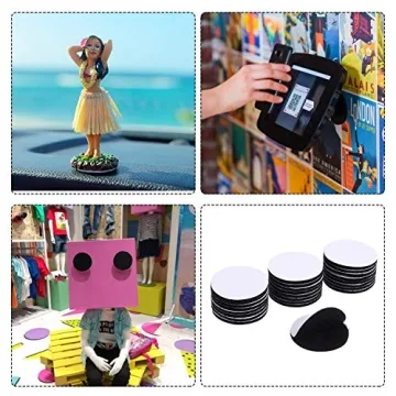 24 Pairs Black Round Hook and Loop Dots for Home & Office