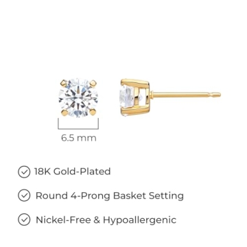 Elegant Gold Plated Sterling Silver Stud Earrings for All Occasions