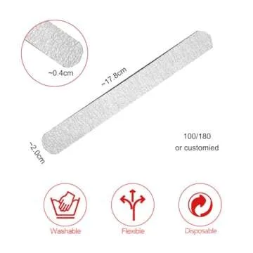 Aaaren 50PCS Disposable Wood Nail File,Zebra, 5 Inch Thin Emery Boards, 100/100 Grit, Double-Sided Manicure & Pedicure Nail Files for Natural Nails Individually-Wrapped