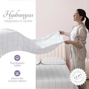 Carressa Linen Luxury Egyptian Cotton Queen Printed Sheet Set - 600 Thread Count Extra Long Staple 4...