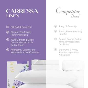 Carressa Linen Luxury Egyptian Cotton Queen Printed Sheet Set - 600 Thread Count Extra Long Staple 4 PC Set, Window Pane Queen Printed Sheets, Soft, Cooling Sateen Weave Sheets Upto 18 in Deep Pocket