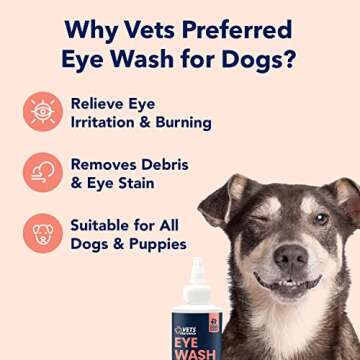 Vets Preferred Eye Cleaner for Dogs - Dog Eye Wash Drops for Infection & Tear Stain Remover - Improv...