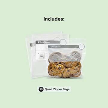FoodSaver 1-Quart BPA-Free Multilayer Construction Vacuum Zipper Bags