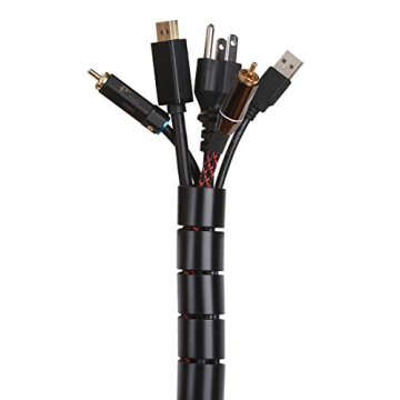 Alex Tech 10ft – 1 inch Cable Sleeve Easy Wrap Cable Management Sleeve Wire Wrap Cord Organizer fo...