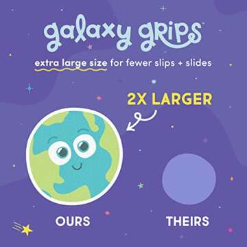 Glo Pals Galaxy Grips - Fun Non-Slip Bath Decals for Kids