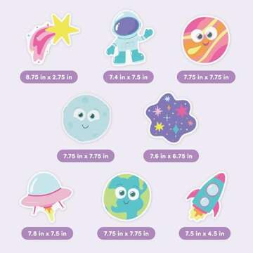 Glo Pals Galaxy Grips - Fun Non-Slip Bath Decals for Kids