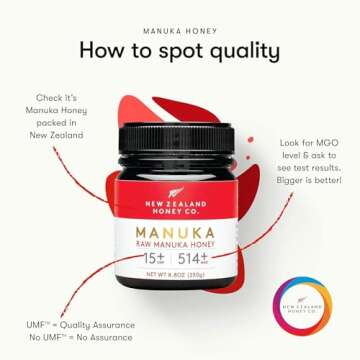 New Zealand Honey Co. Raw Manuka Honey UMF 15+ | MGO 514+, UMF Certified / 8.8oz