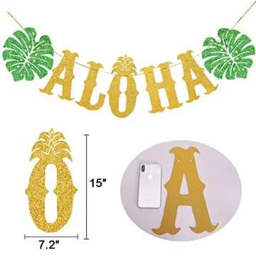 TMCCE Hawaiian Aloha Glittery Luau Party Banner