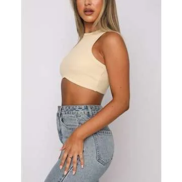 MISSACTIVER Women's Backless Crop Tank Top for Yoga