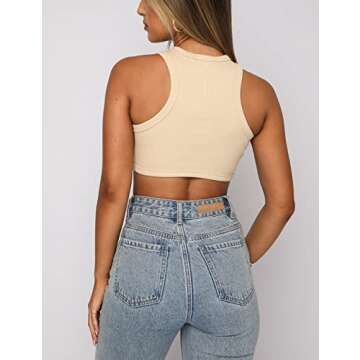 MISSACTIVER Women's Backless Crop Tank Top for Yoga