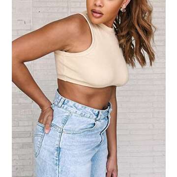 MISSACTIVER Women's Backless Crop Tank Top for Yoga