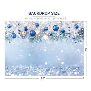 Allenjoy 7x5ft Winter Wonderland Backdrop for Kids Photography Blue Christmas Snowflake Snow Landscape Background Bokeh Glitter Baby Shower Birthday Party Banner Decoration Photo Booth