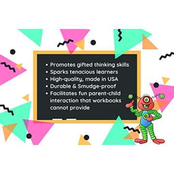 TestingMom.com Kindergarten Flash Card's -in-A-Box - Gifted Learning Flash Cards Box (Set 1) for Kids, Kindergarten Prep Toys for Problem Solving, Memory, Math - Test Prep for CogAT, WPPSI, NNAT